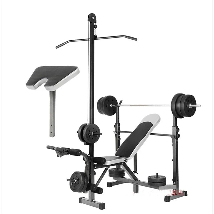 Banc d'haltérophilie multifonctions à traction haute
