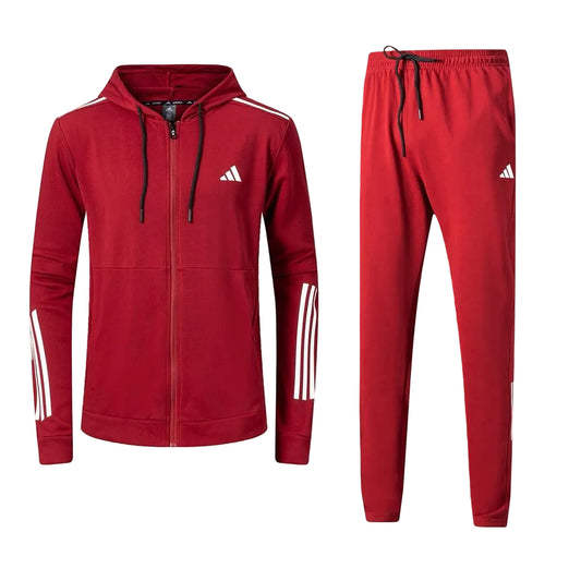 Ensemble survêtement Adidas Rouge avec capuche (coton) SACMS04