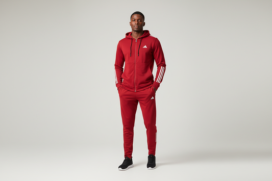 Ensemble survêtement Adidas Rouge avec capuche (coton) SACMS04