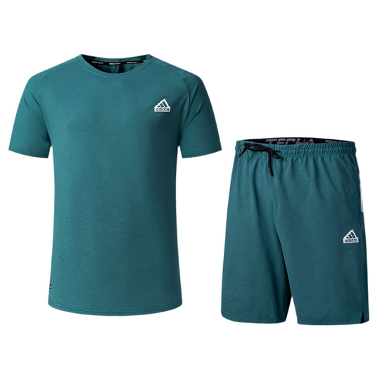 Ensemble de sport Adidas Unisexe – T-shirt & Short (Vert sarcelle)
