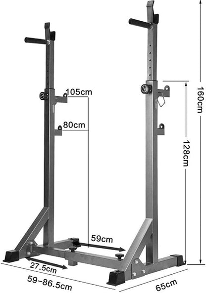 Support à squats multifonction réglable en poids (avec Support pour haltères)
