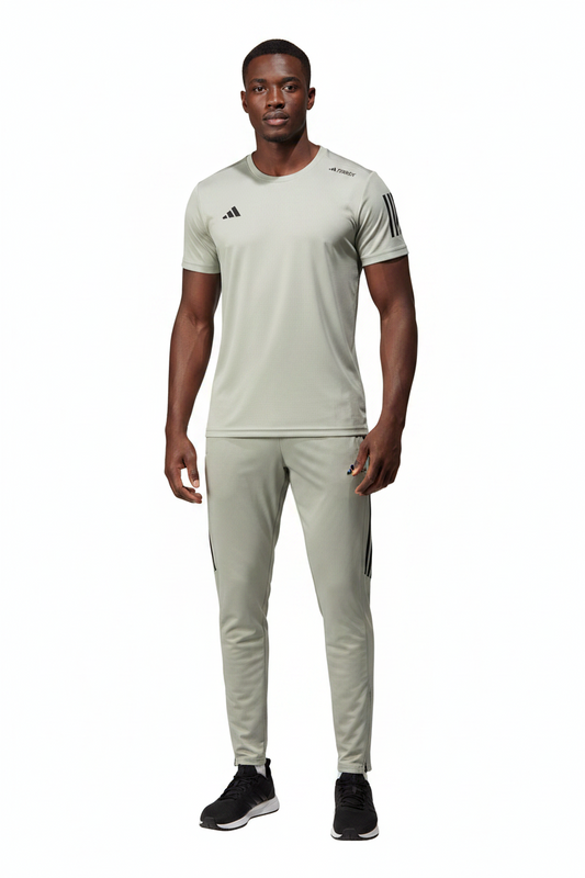 Ensemble Sport (Adi-das) – T-shirt & Pantalon Style Performance Beige Olive TPESMSA01
