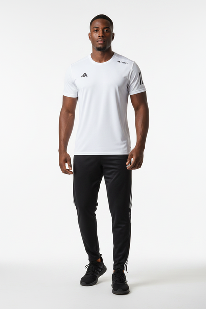 Ensemble Sport (Adi-das) – T-shirt & Pantalon Style Performance Blanc TPESMSA06