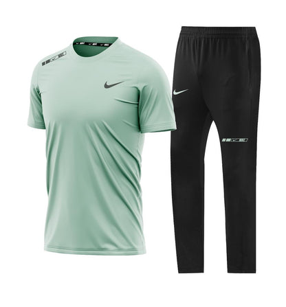 T-shirt sport + pantalon Nike avec fermeture (Vert) MTSTPN04