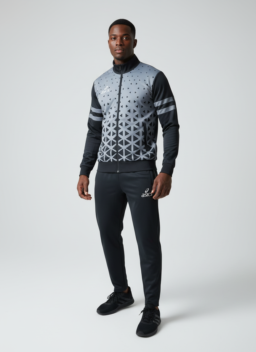 Ensemble Survêtement Loisir Asics (Gris) avec fermeture