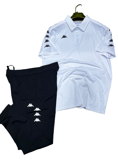 Ensemble Polo & Jogging Kappa (Blanc/Noir)– Style Sport Premium