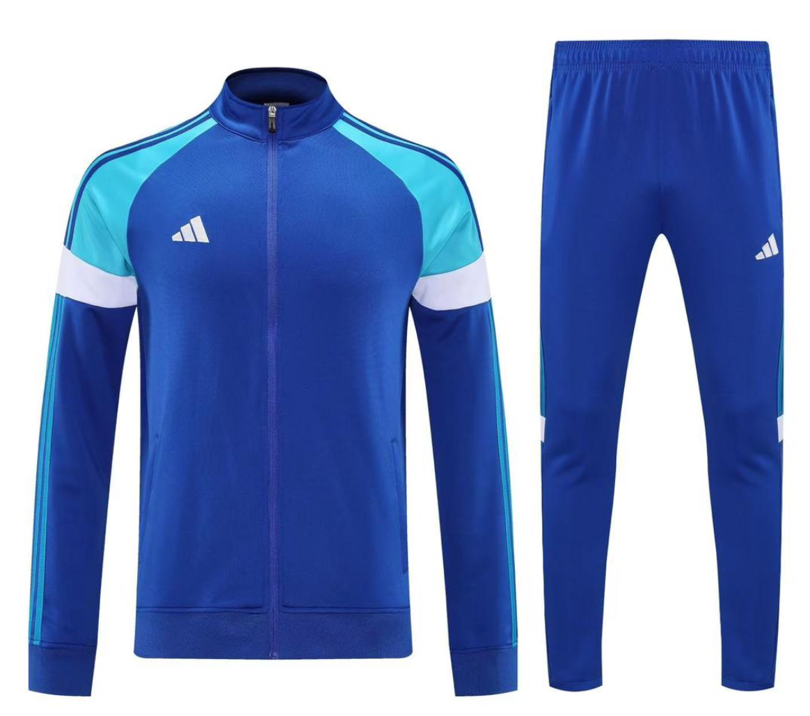 Ensemble Survêtement classique Adidas (Bleu) avec fermeture