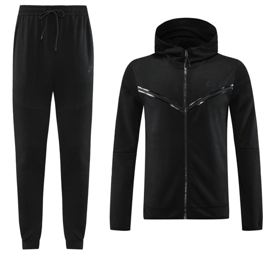 Ensemble survêtement 2024 Nike tech Fleece ALL BLACK(Noir) avec capuche