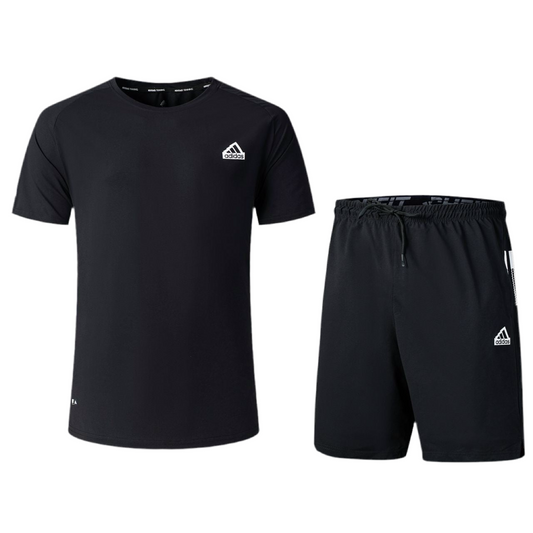 Ensemble de sport Adidas Unisexe – T-shirt & Short (Noir)