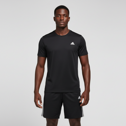 Ensemble de sport Adidas Unisexe – T-shirt & Short (Noir)