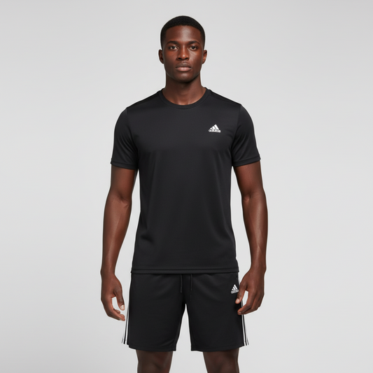 Ensemble de sport Adidas Unisexe – T-shirt & Short (Noir)