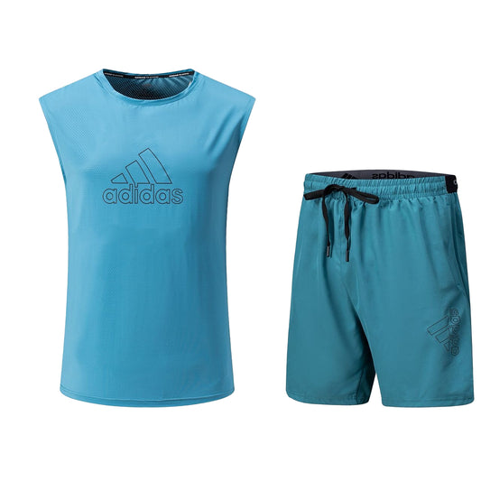 Ensemble de sport Débardeur avec short Adidas (Bleu clair) MSEDSA06