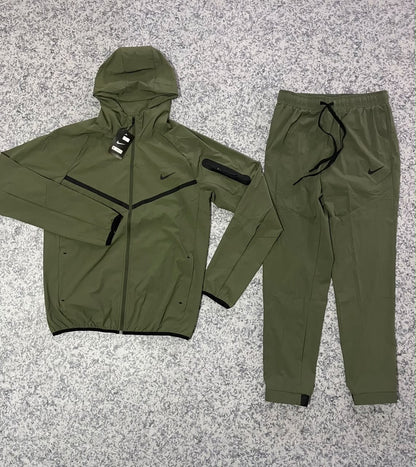 Ensemble Survêtement fitness Ni-ke swoosh avec Capuche Vert