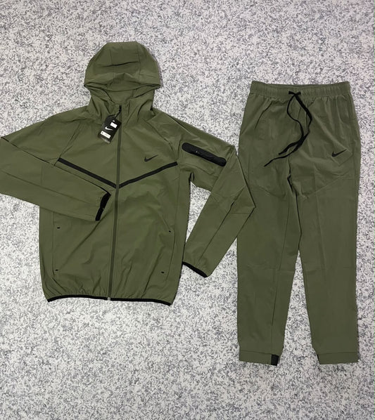 Ensemble Survêtement fitness Ni-ke swoosh avec Capuche Vert