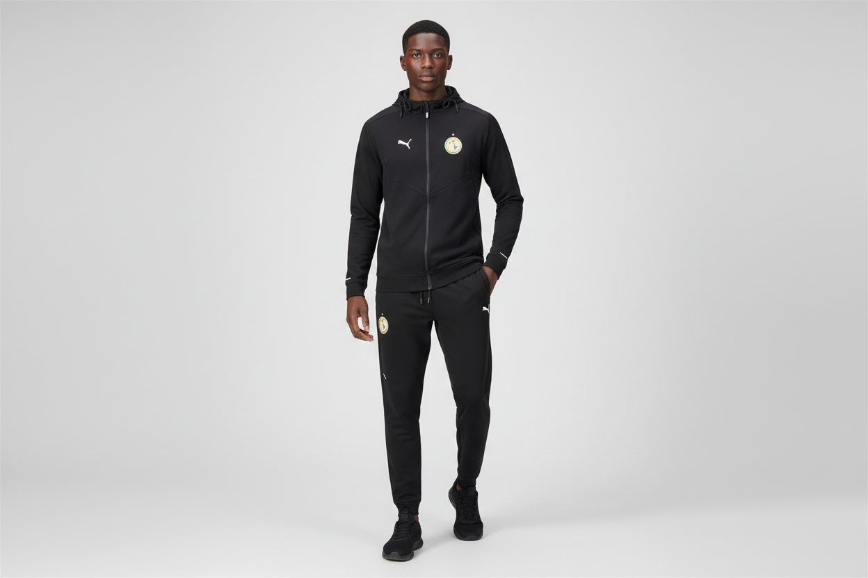 Ensemble Survêtement Senegal avec capuche (coton) (noir/noir) 2026 SMSSC02