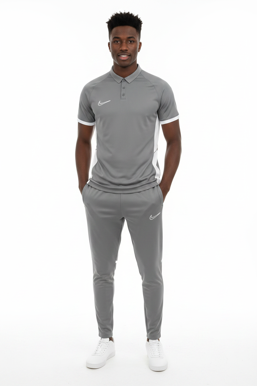 Ensemble T-shirt col roulé & Jogging Nike (Gris)– Style Sport Premium