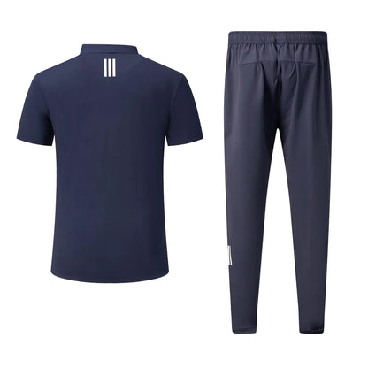 T-shirt col roulé Adi-das et pantalon jogging avec fermeture (Marine) TPJFMAS03