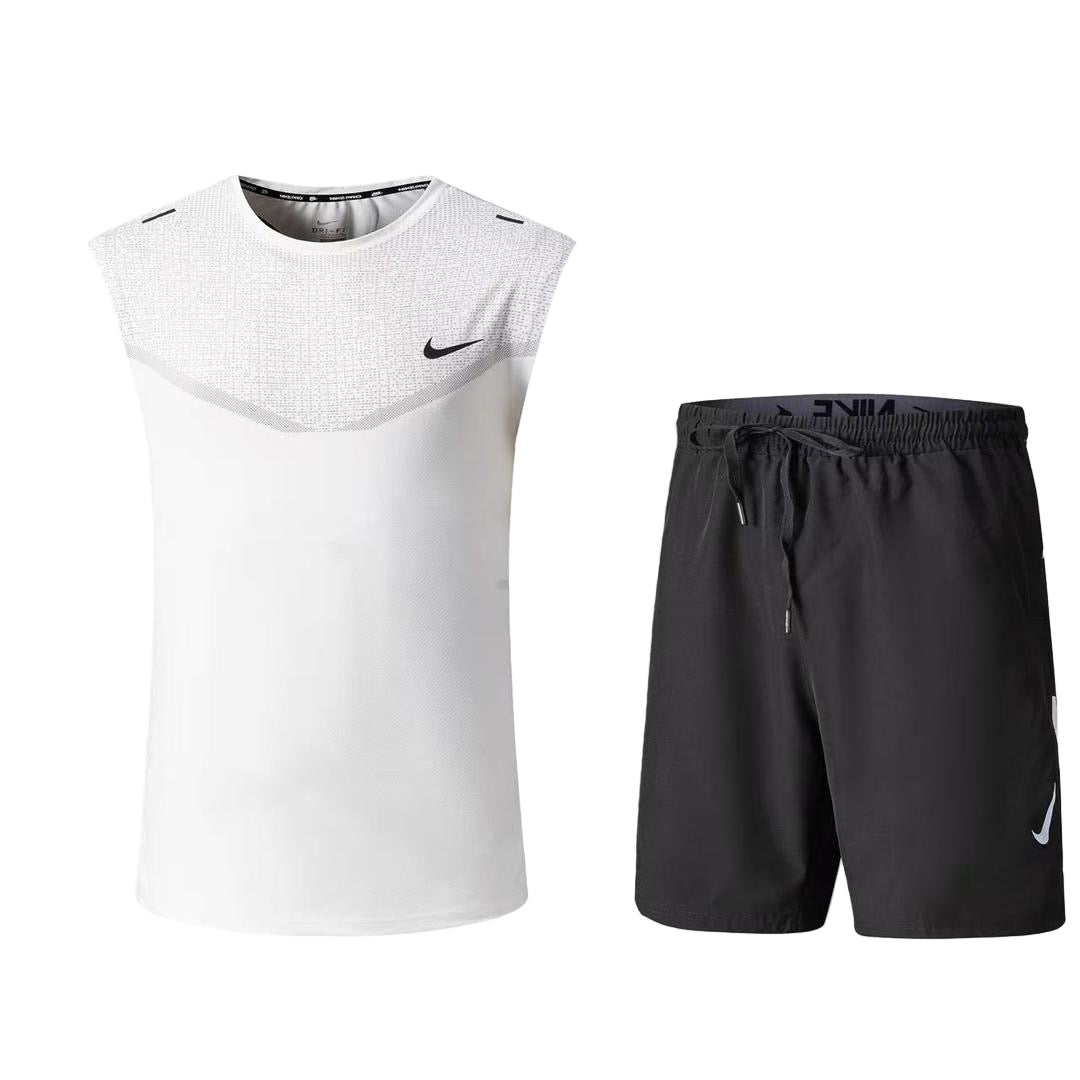 Ensemble de sport Débardeur avec short Nike (blanc/noir) MSEDSN02