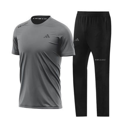 T-shirt sport + pantalon Adidas avec fermeture (Gris) MTSTPA07