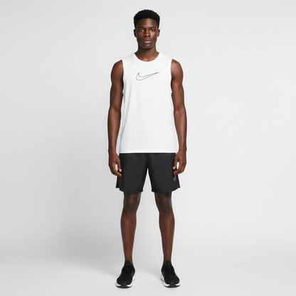 Ensemble de sport Débardeur avec short Nike swoosh (Blanc/Noir) MSEDSN08