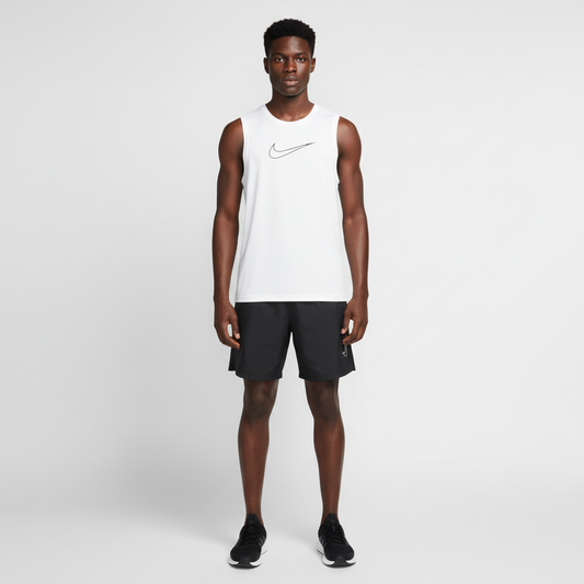 Ensemble de sport Débardeur avec short Nike swoosh (Blanc/Noir) MSEDSN08
