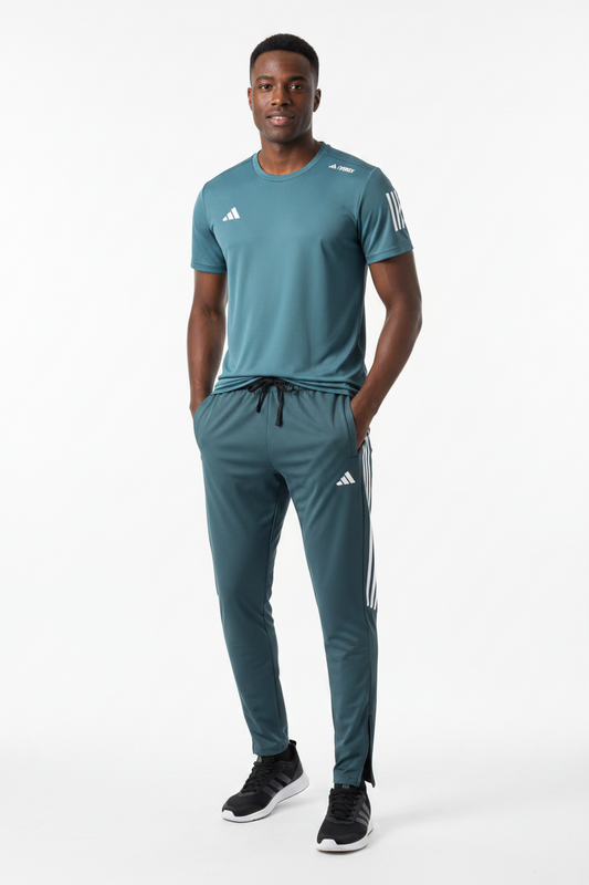 Ensemble Sport (Adi-das) – T-shirt & Pantalon Style Performance Vert TPESMSA02