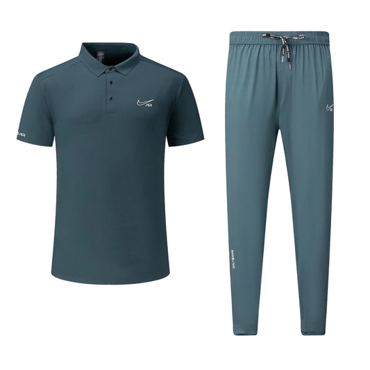 T-shirt col roule Ni-ke Air et pantalon jogging avec fermeture (Vert) TPJFMNS18