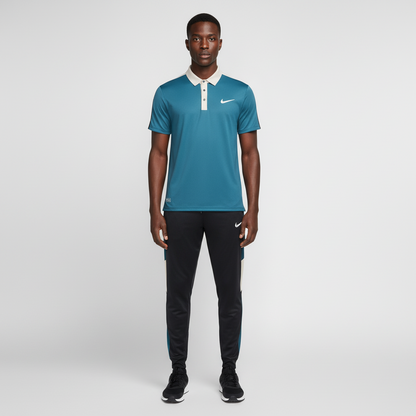 Ensemble t-shirt col roulé Nike avec pantalon jogging qualité dri-fit (Bleu) TPMSN05