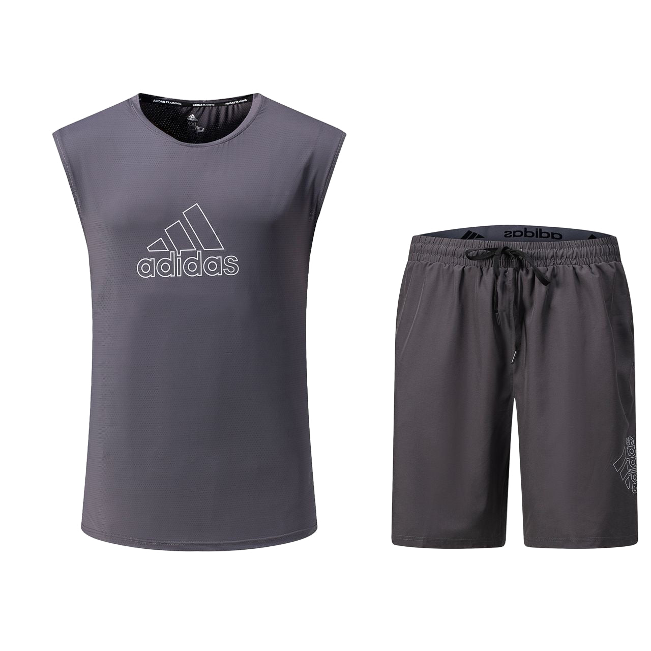 Ensemble de sport Débardeur avec short Adidas (Gris) MSEDSA03