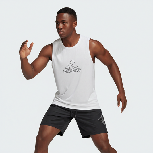 Ensemble de sport Débardeur avec short Adidas (Blanc/Noir)MSEDSA01