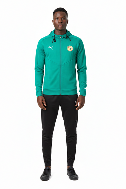 Ensemble Survêtement Senegal avec capuche (coton) (vert/noir) 2026 SMSSC01