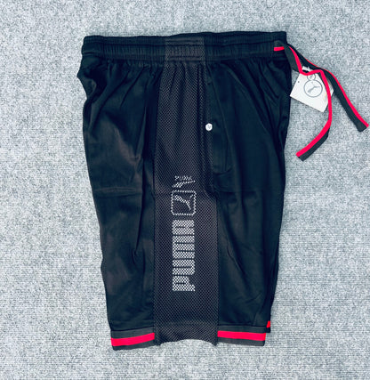Short loisir Puma noir (bande Rouge) avec fermeture SSMSP08