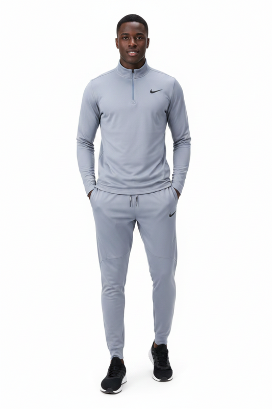 Ensemble Nike sport long manche col zippé avec pantalon jogging (Gris) MSESLMN06