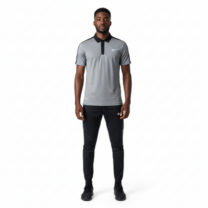 Ensemble t-shirt col roulé Nike avec pantalon jogging qualité dri-fit (Gris) TPMSN04