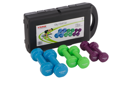 York Fitness Haltères (Fitbell) 10 KG Ensemble Dans Un Étui