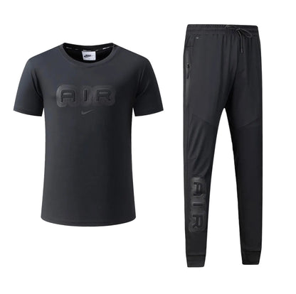 Ensemble Ni-ke AIR Coton – T-shirt & Pantalon Jogging avec fermeture Tech (Noir)