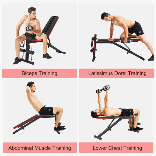 Banc de musculation réglable Ceramarble, banc d'entraînement de fitness avec 7 réglages du dos pour l'exercice complet du corps