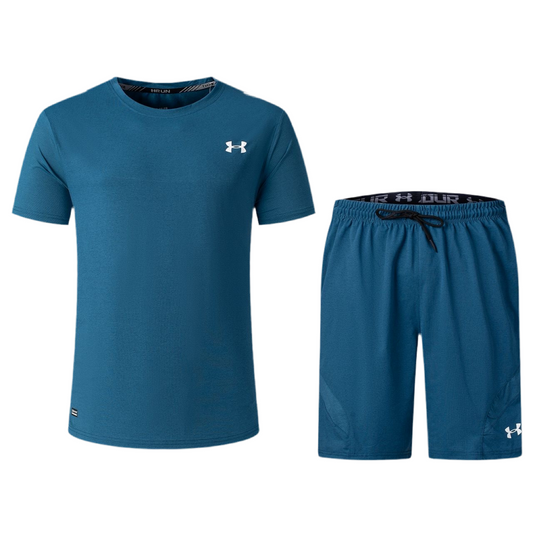 Ensemble de sport Under Armour Unisexe – T-shirt & Short (Bleu)