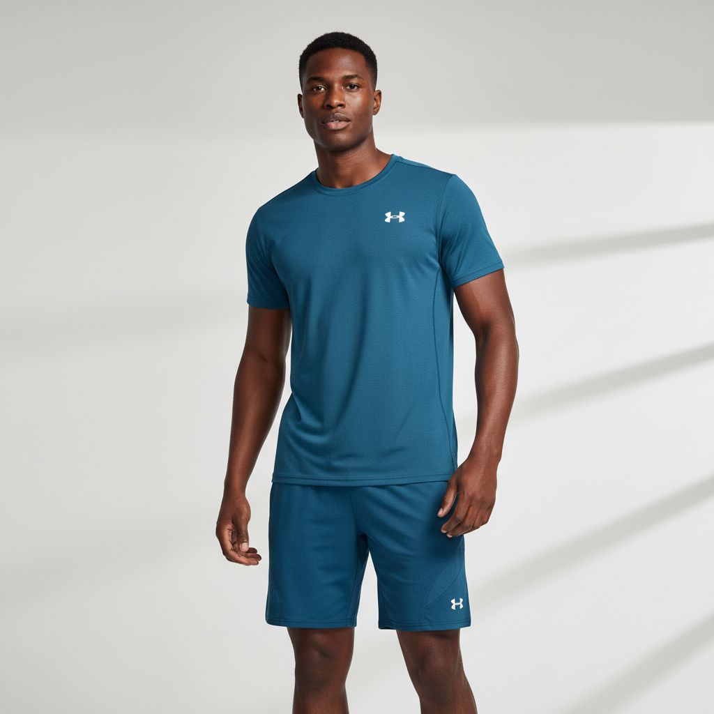 Ensemble de sport Under Armour Unisexe – T-shirt & Short (Bleu)