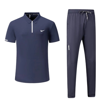 T-shirt col roulé fermeture Ni-ke et pantalon jogging avec (Marine) TPJFMNS10