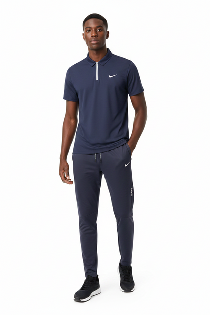 T-shirt col roulé fermeture Ni-ke et pantalon jogging avec (Marine) TPJFMNS10