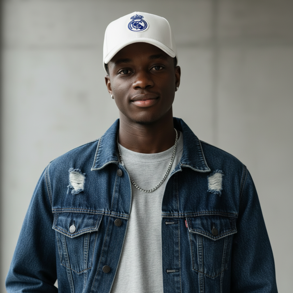 Casquette Real Madrid Blanche Ajustable – Logo Brodé | Unisexe