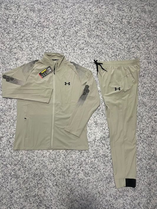 Ensemble Survêtement fitness  avec fermeture (toile) Beige