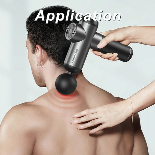 Pistolet de massage musculaire avec 99 niveaux d'intensité et 8 tètes