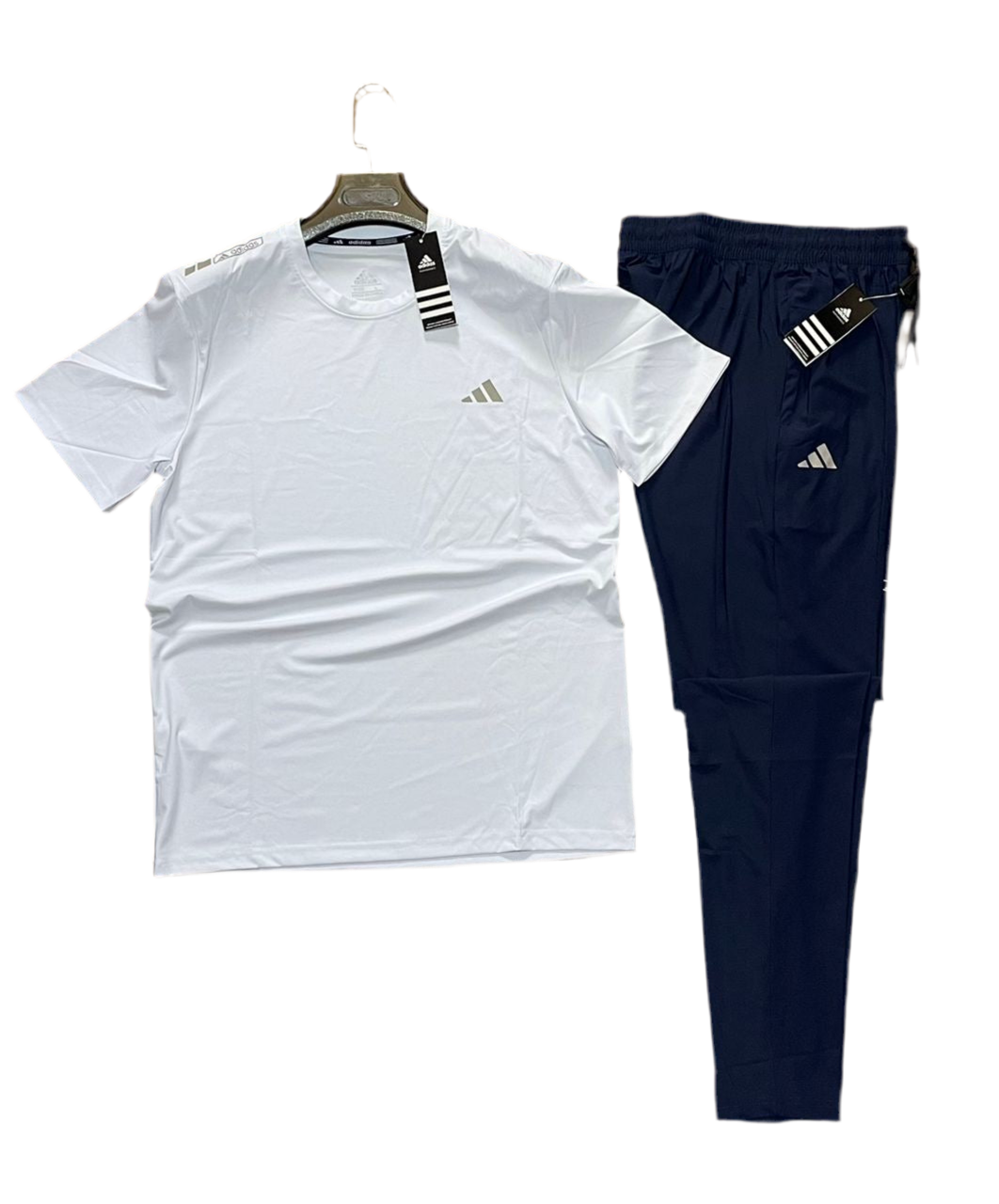 T-shirt sport + pantalon Adidas avec fermeture (Blanc) MTSTPA10