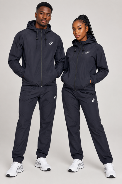 Ensemble Survêtement fitness Asics swoosh avec Capuche Gris