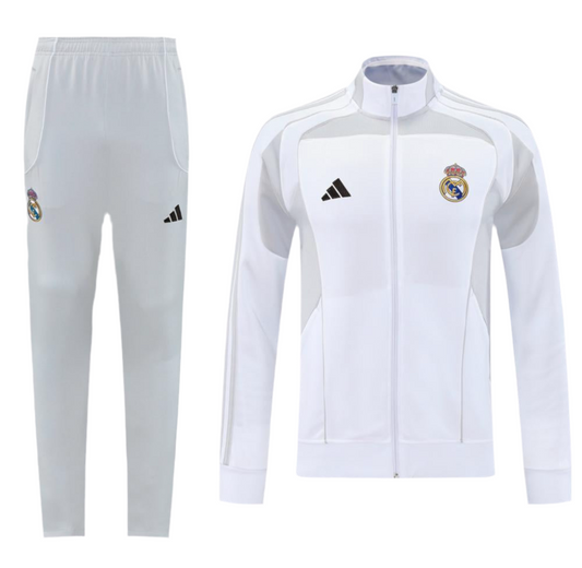 Ensemble survêtement REAL MADRID Saison 2025-2025 URBAN PURIST (BLANC/GRIS)