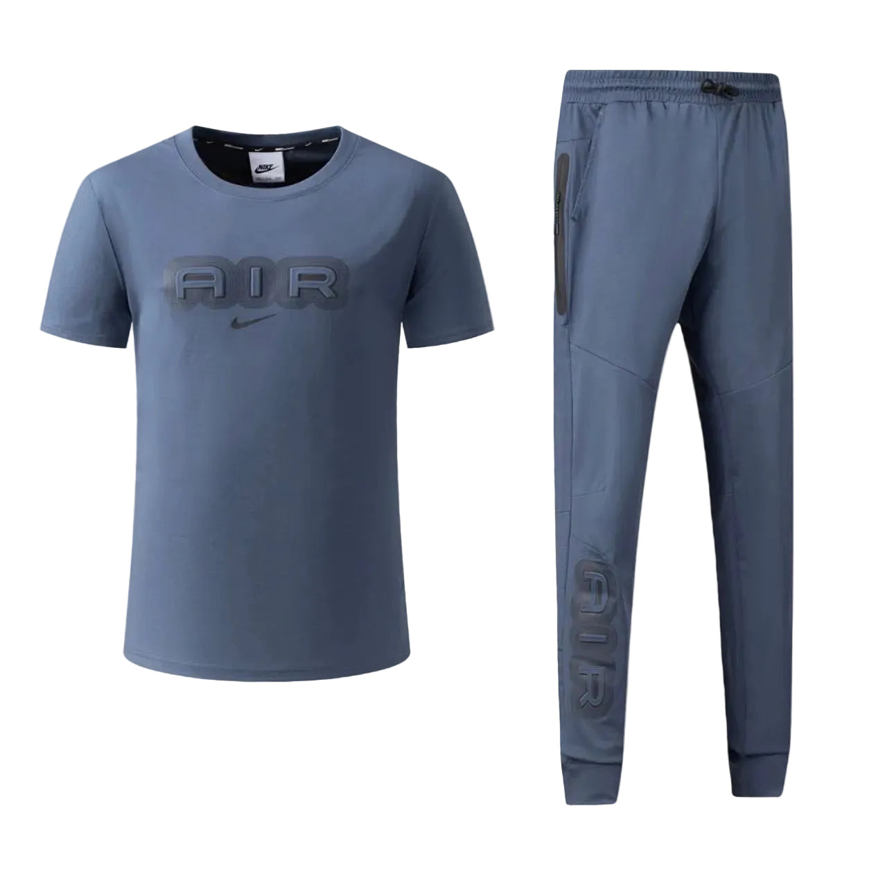 Ensemble Ni-ke AIR Coton – T-shirt & Pantalon Jogging avec fermeture Tech (Marine) TPMSCNA05