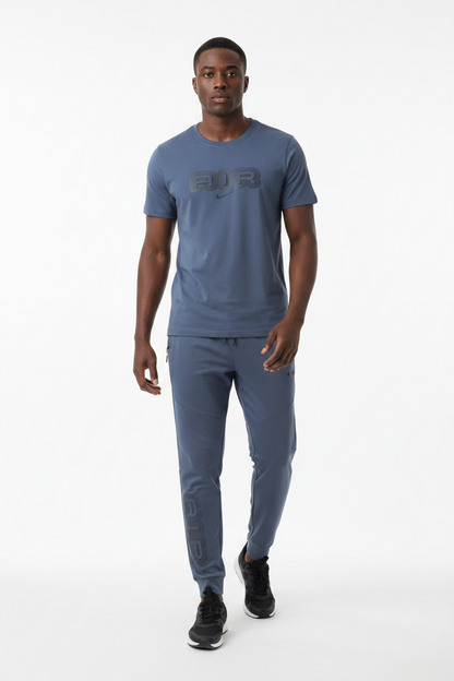 Ensemble Ni-ke AIR Coton – T-shirt & Pantalon Jogging avec fermeture Tech (Marine) TPMSCNA05