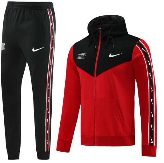 Ensemble survêtement Nike (Rouge/Noir) 2024 avec capuche